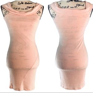 Crece | Ribbed Bodycon Mini Dress | S | NWOT - Blush Pink